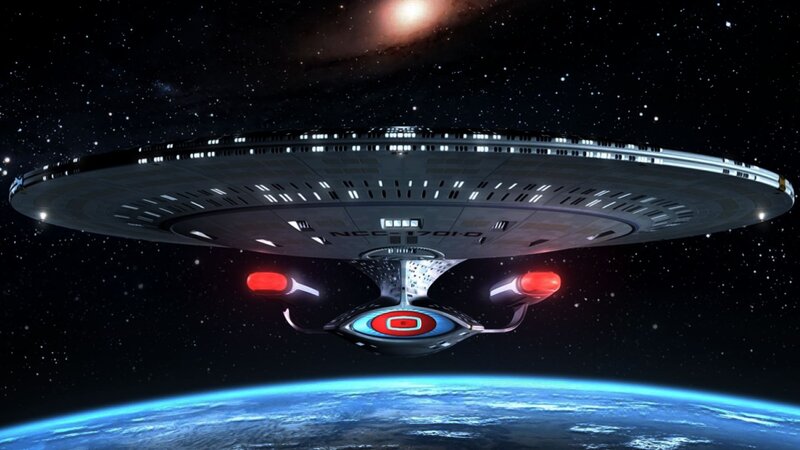 Starship in Orbit — Blue, Serene