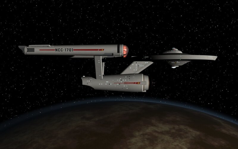 Starship in Orbit — Gray, Serene