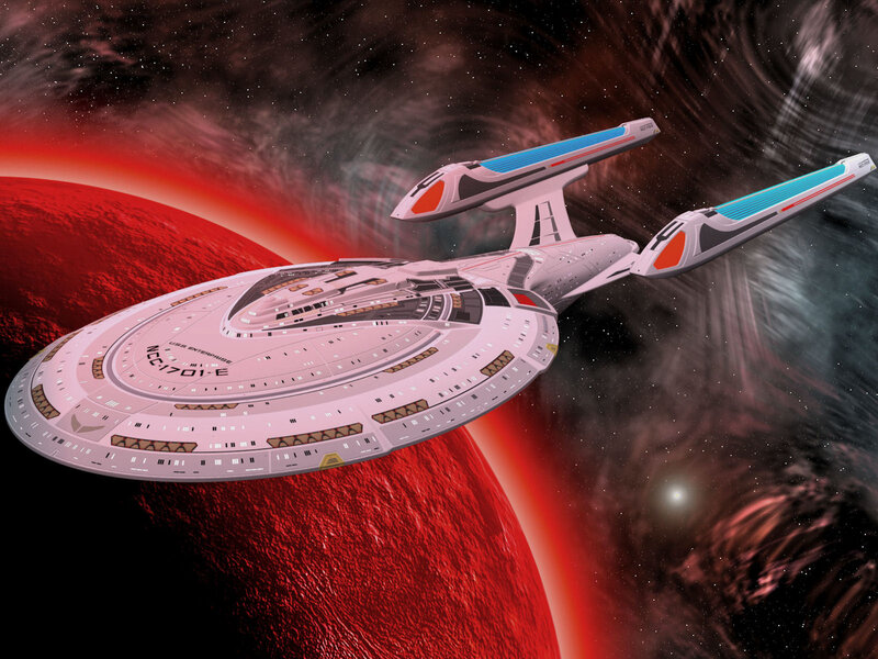 Starship in Orbit — Red