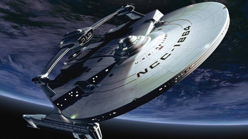 Starship in Orbit — White, Dramatic