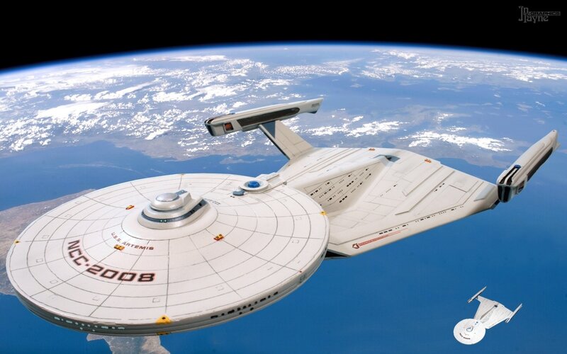 Starship in Orbit — White, Serene