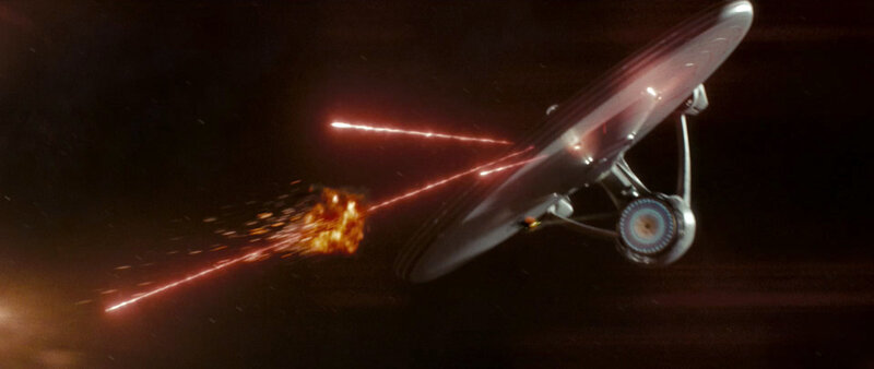 Starship in space battle
