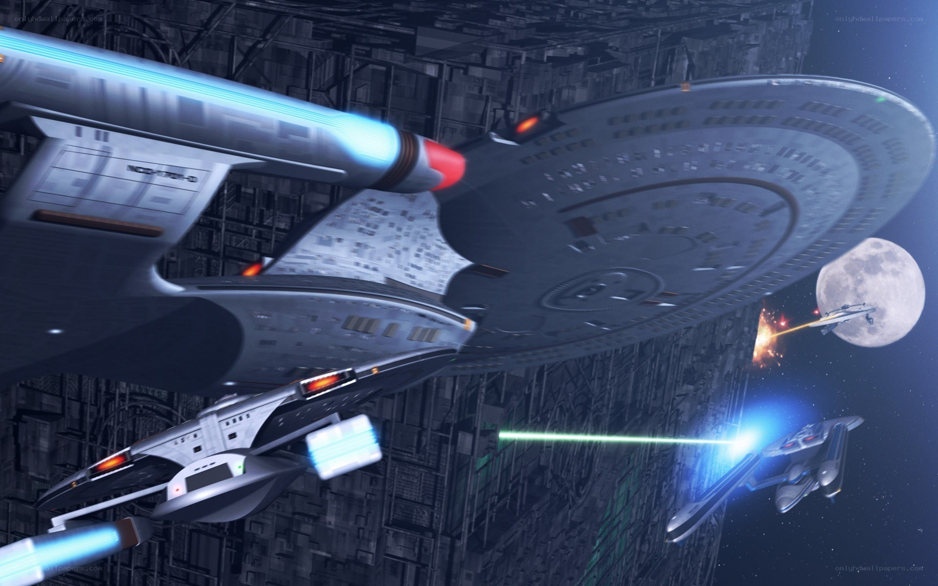 Starship in space battle