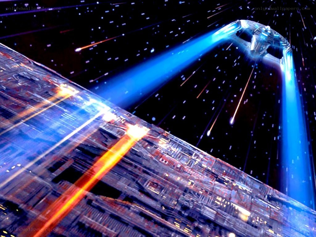 Starship in space battle