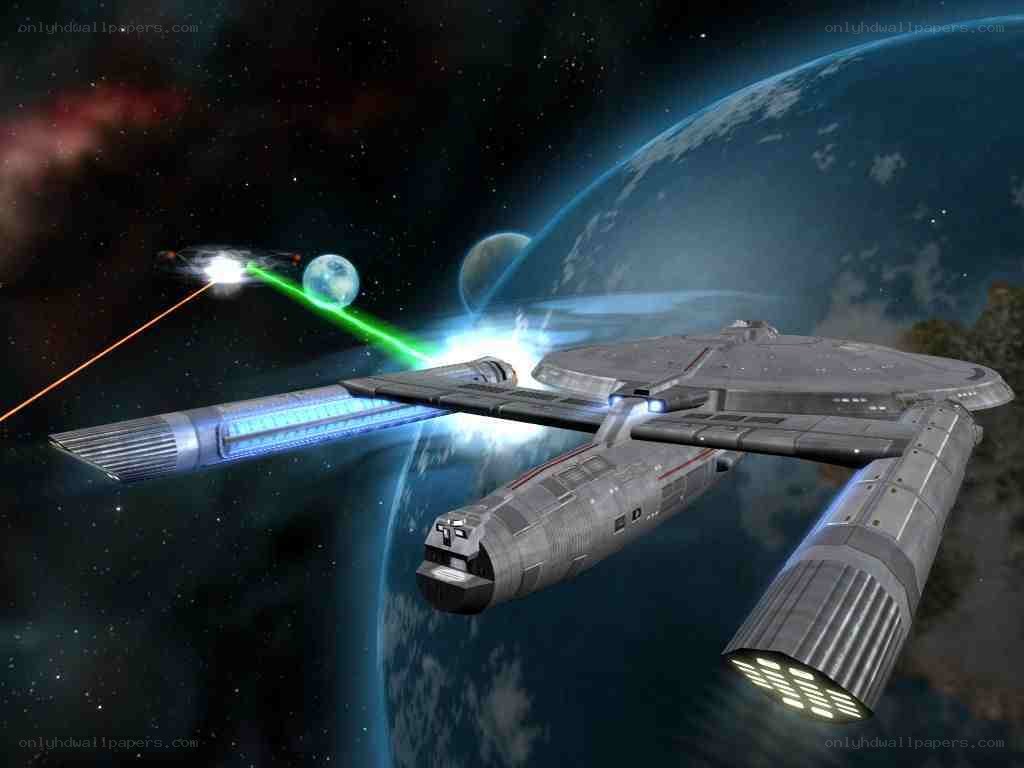 Starship in space battle