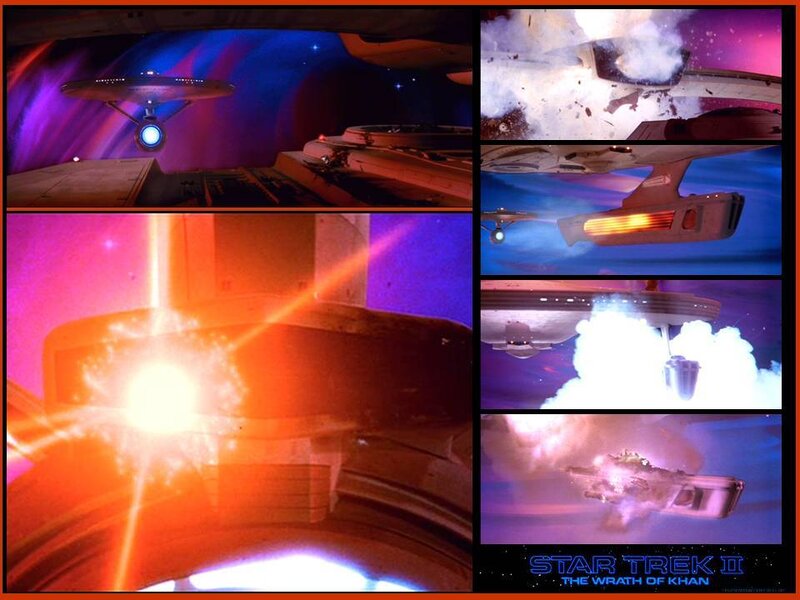 Starship in Space Battle — Purple