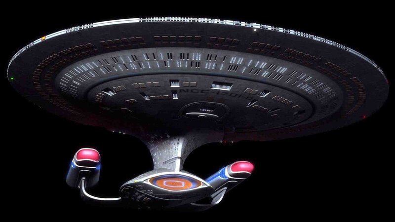 Starship in Space — Black, Dramatic, Night, 3d Render, Spacecraft, Warp Nacelles, Ncc-1701-d