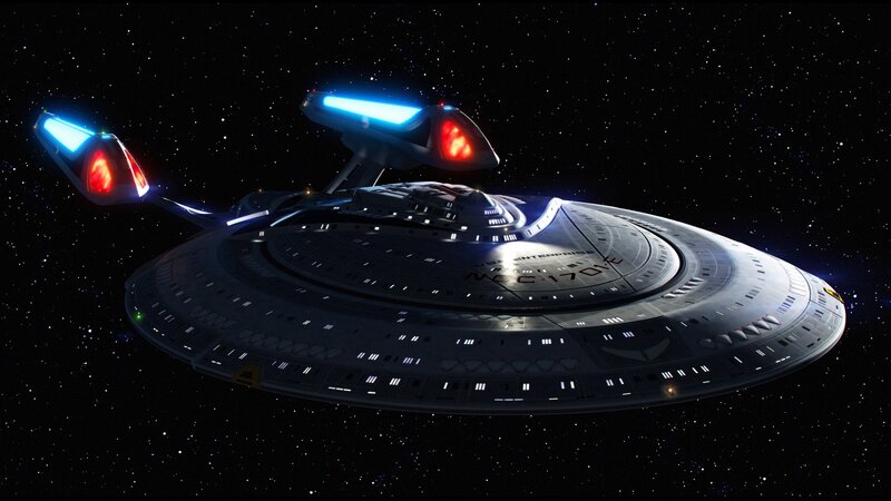 Starship in Space — Black, Dramatic, Night, 3d Render, Stars