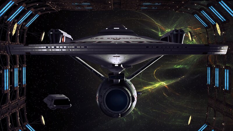 Starship in Space — Black, Dramatic, Night, Digital Art, Space Station