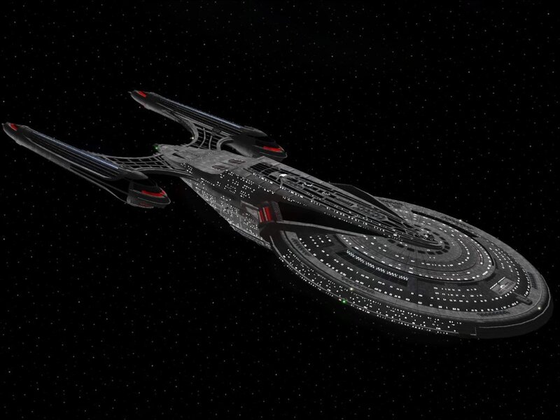 Starship in Space — Black, Serene, 3d Render