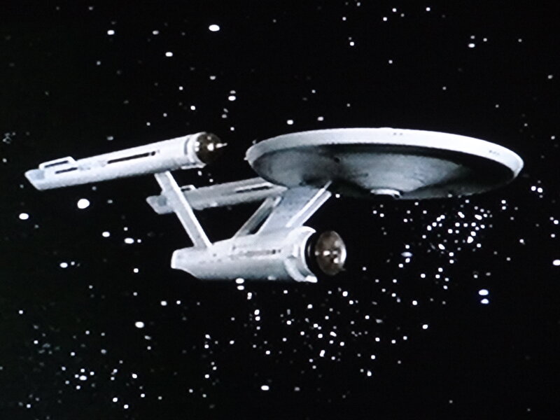 Starship in Space — Black, Serene, Night