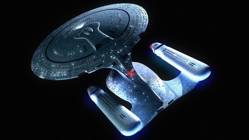 Starship in Space — Blue, Dramatic, Night, 3d Render, Spacecraft