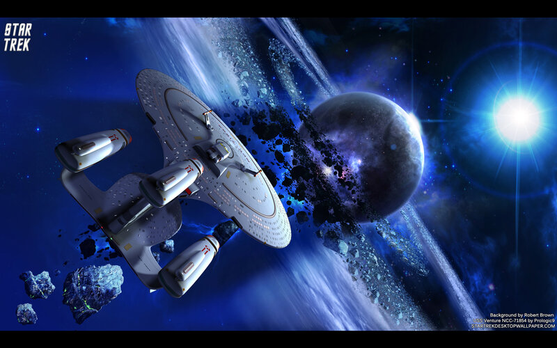 Starship in Space — Blue, Dramatic, Night, Digital Art, Planet, Asteroids