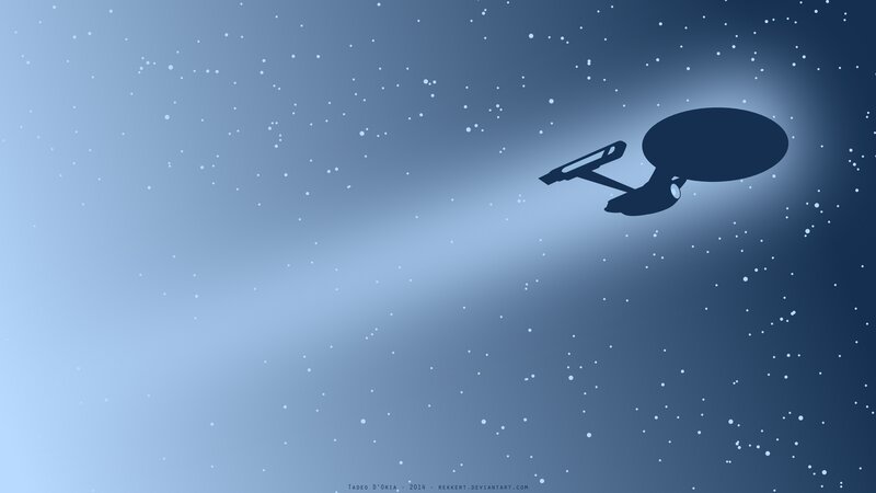 Starship in Space — Blue, Serene
