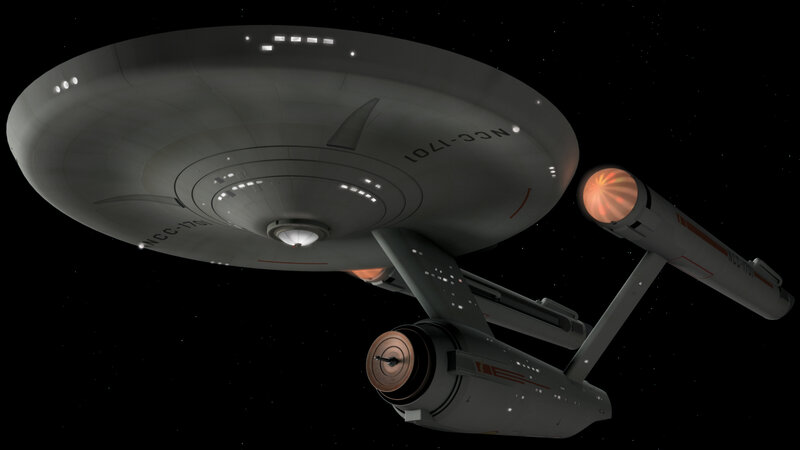 Starship in Space — Gray, Dramatic, Night, 3d Render, Stars
