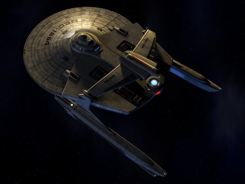Starship in Space — Gray, Dramatic, Night, 3d Render