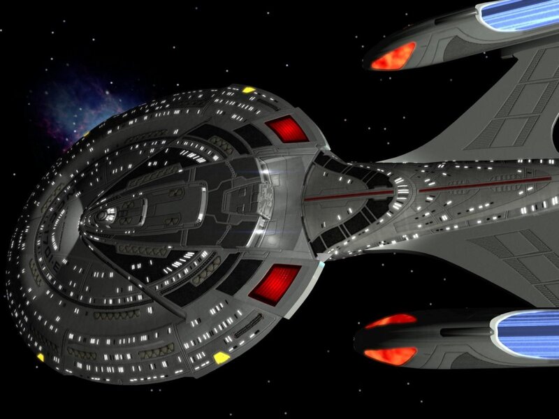 Starship in Space — Gray, Dramatic, Night
