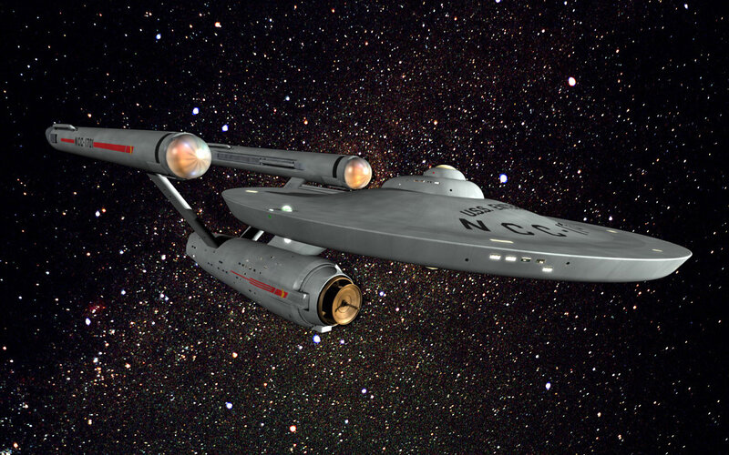 Starship in Space — Gray, Serene, Night, 3d Render, Stars, Spacecraft