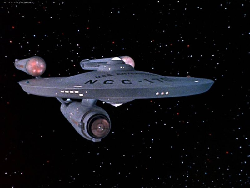 Starship in Space — Gray, Serene, Night