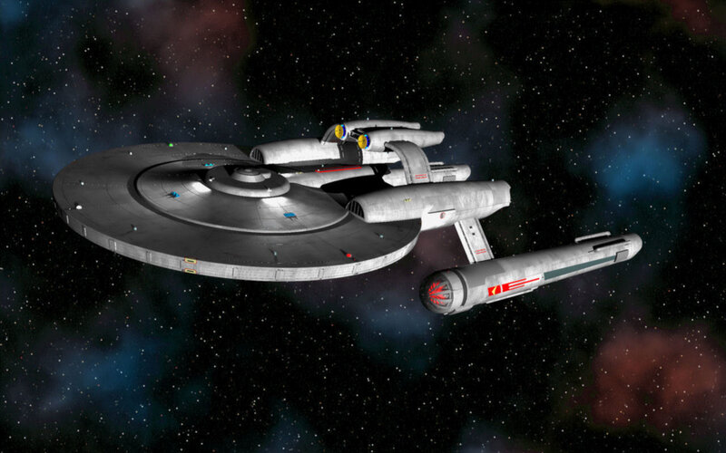 Starship in Space — Gray, Serene