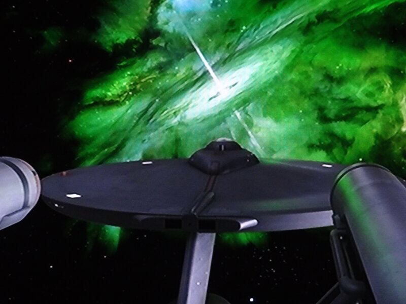 Starship in Space — Green, Dramatic, Night, Digital Art, Spaceship