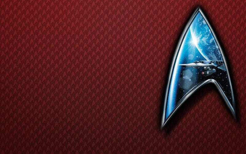 Starship in Space — Red, Dramatic, Night