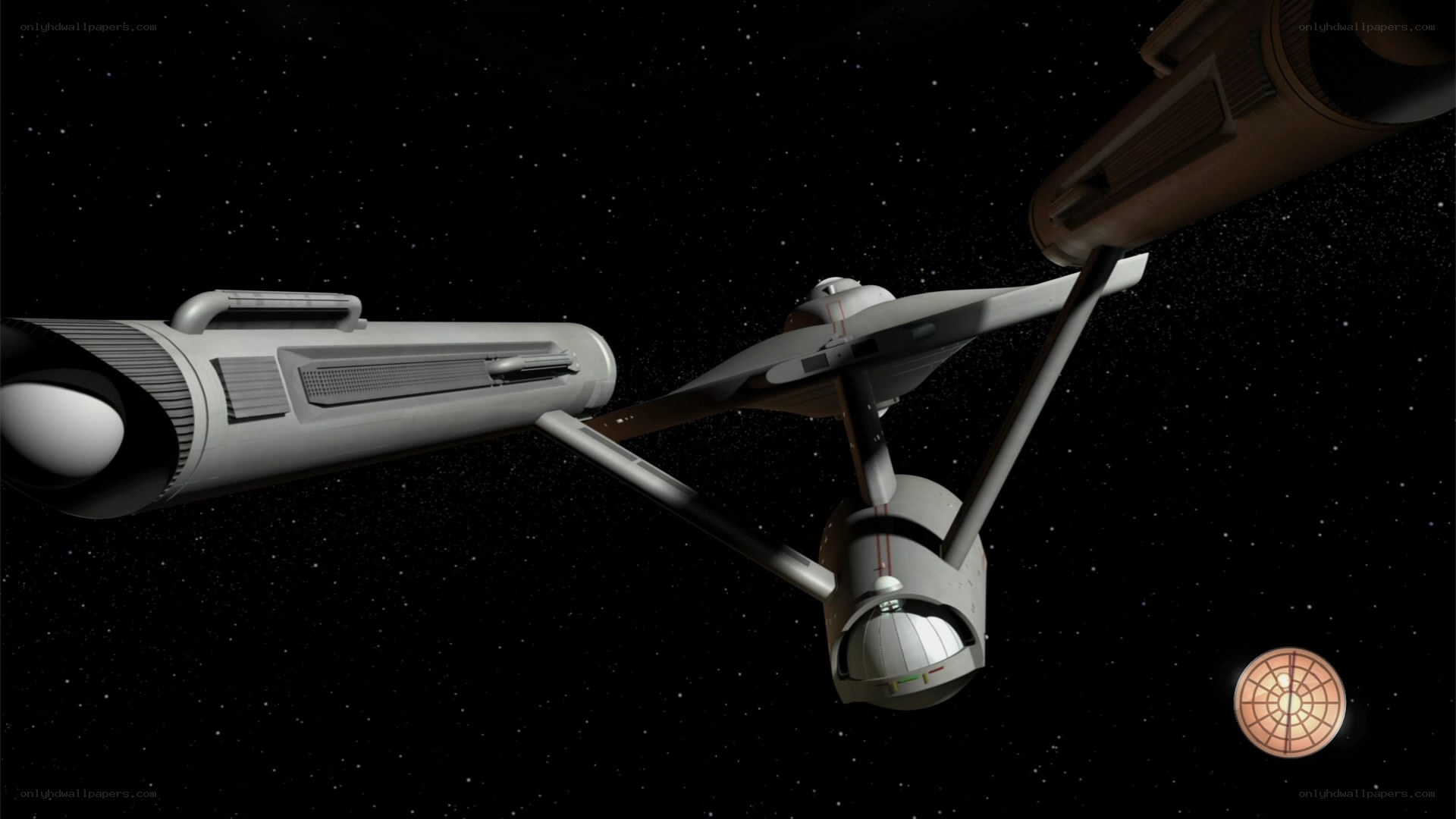 Starship in space scene