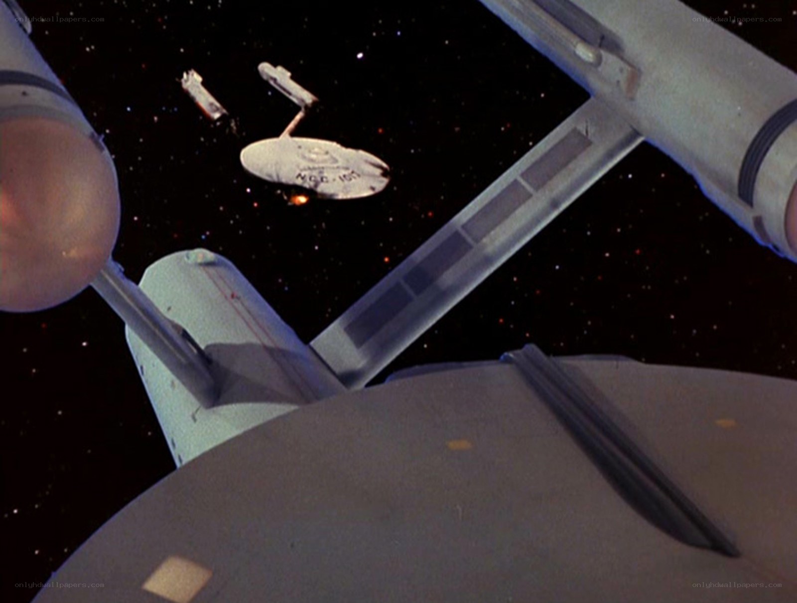 Starship in space scene