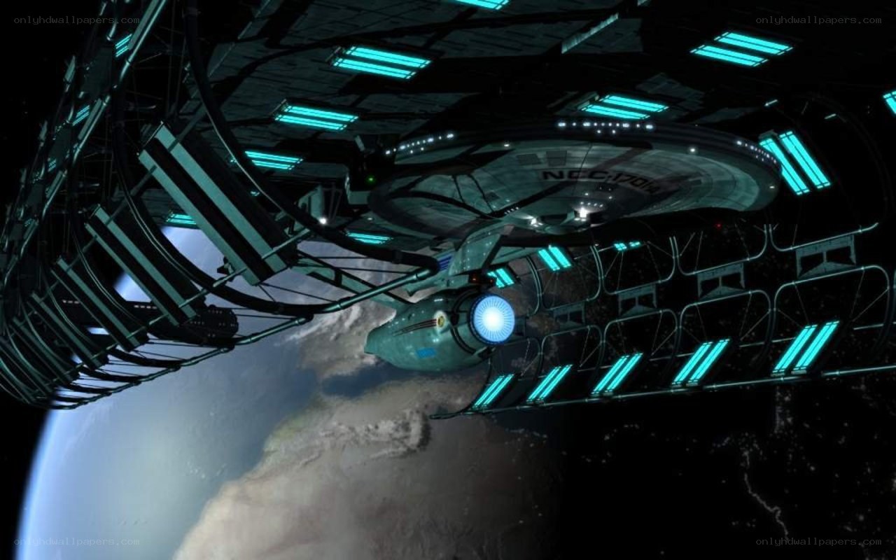 Starship in space station