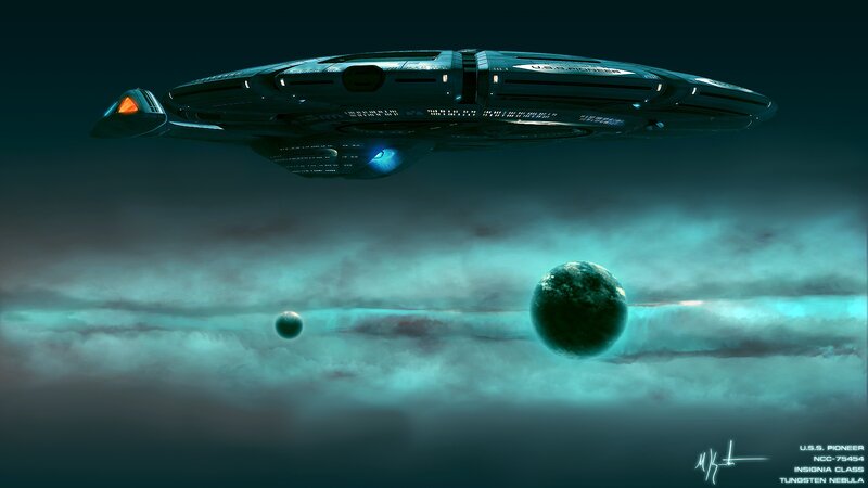 Starship in Space — Teal