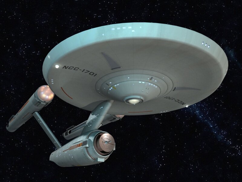 Starship in Space — White, Serene, Night, 3d Render