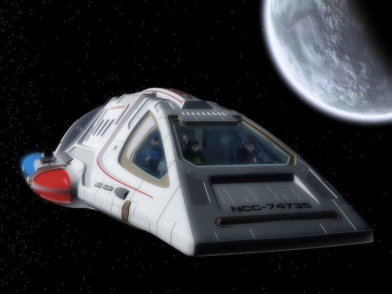 Starship in Space — White, Serene, Night