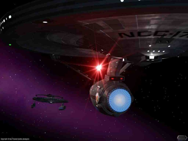Starship in space with tractor beam