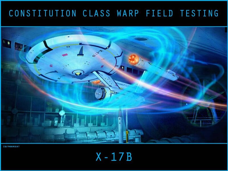 Starship in Warp Field