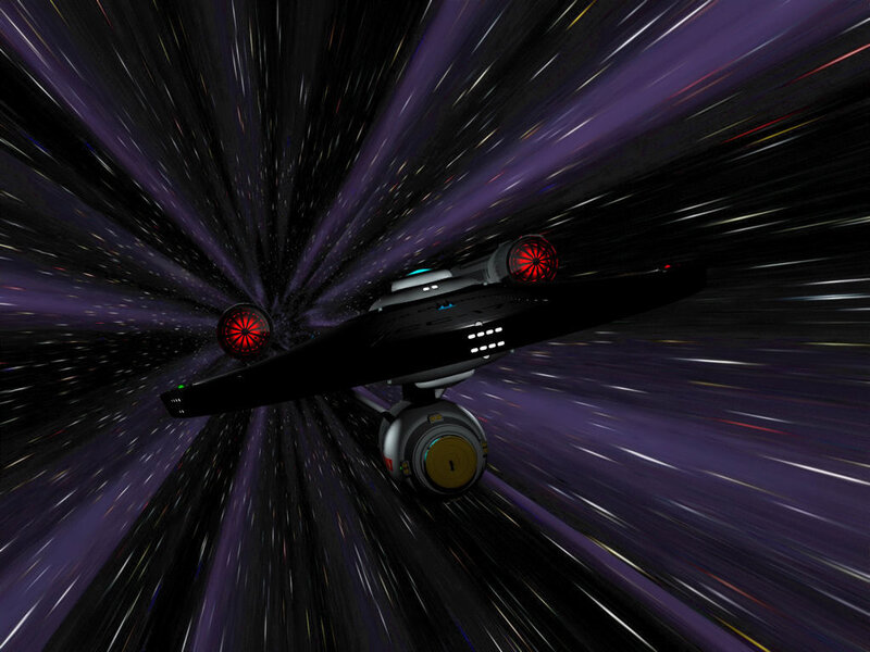 Starship in Warp Speed — Black