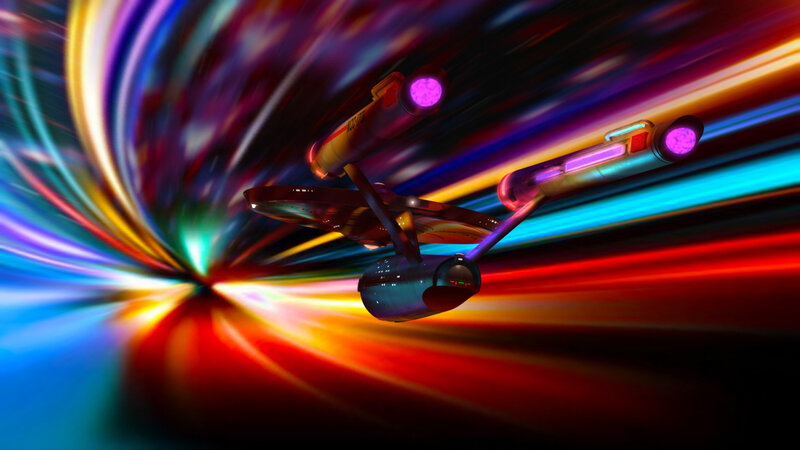 Starship in Warp Speed — Red