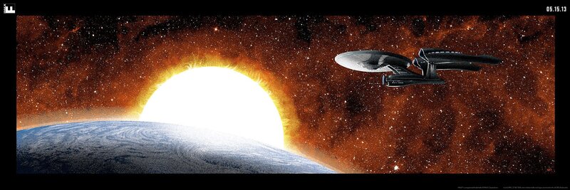 Starship near a bright star