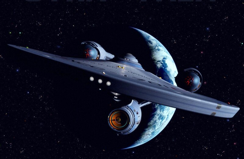 Starship near a planet