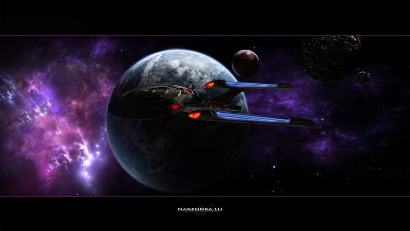 Starship near a planet