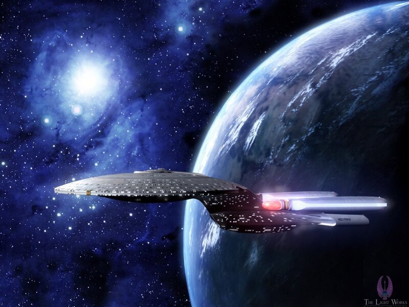 Starship near a planet