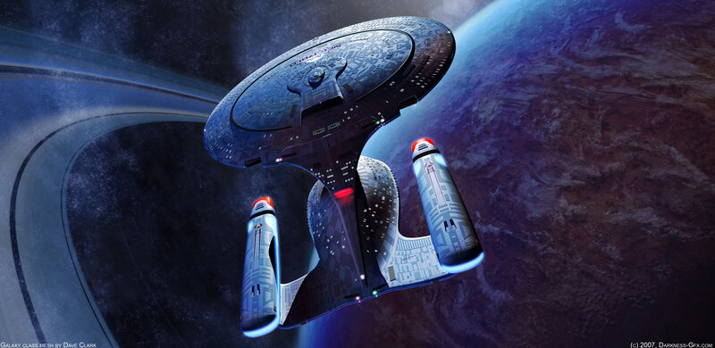 Starship near a planet