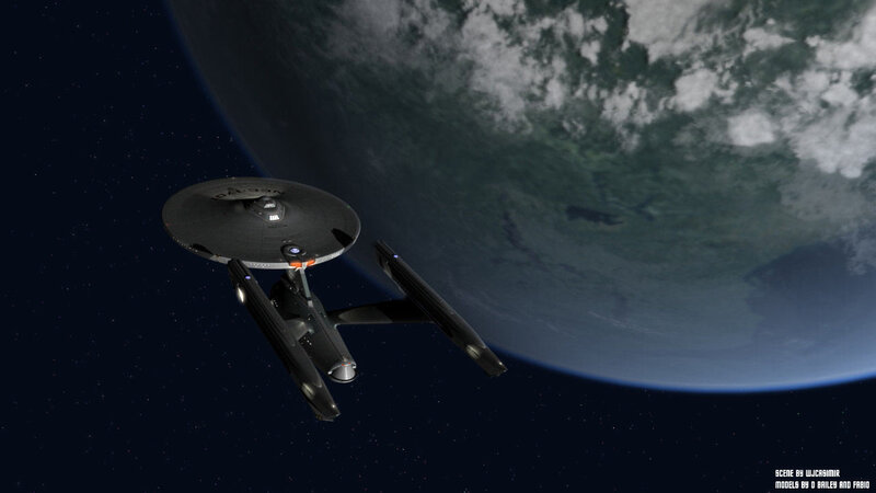 Starship near a planet