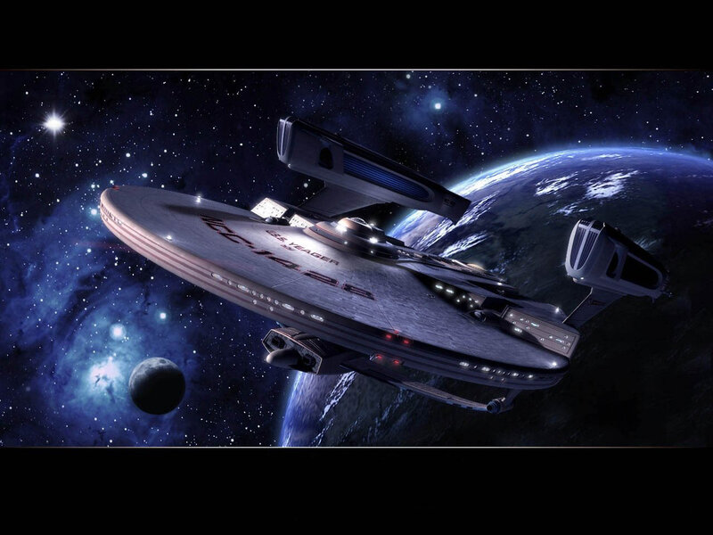 Starship near a planet
