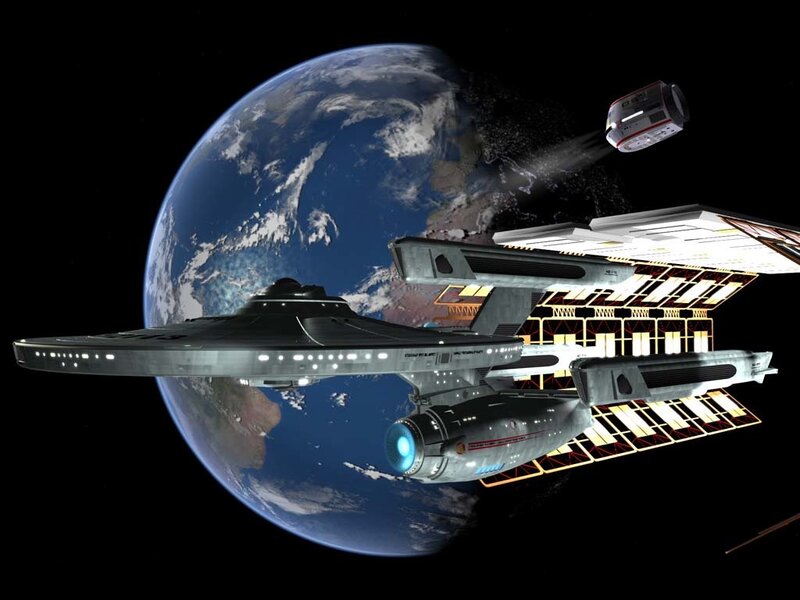 Starship near Earth