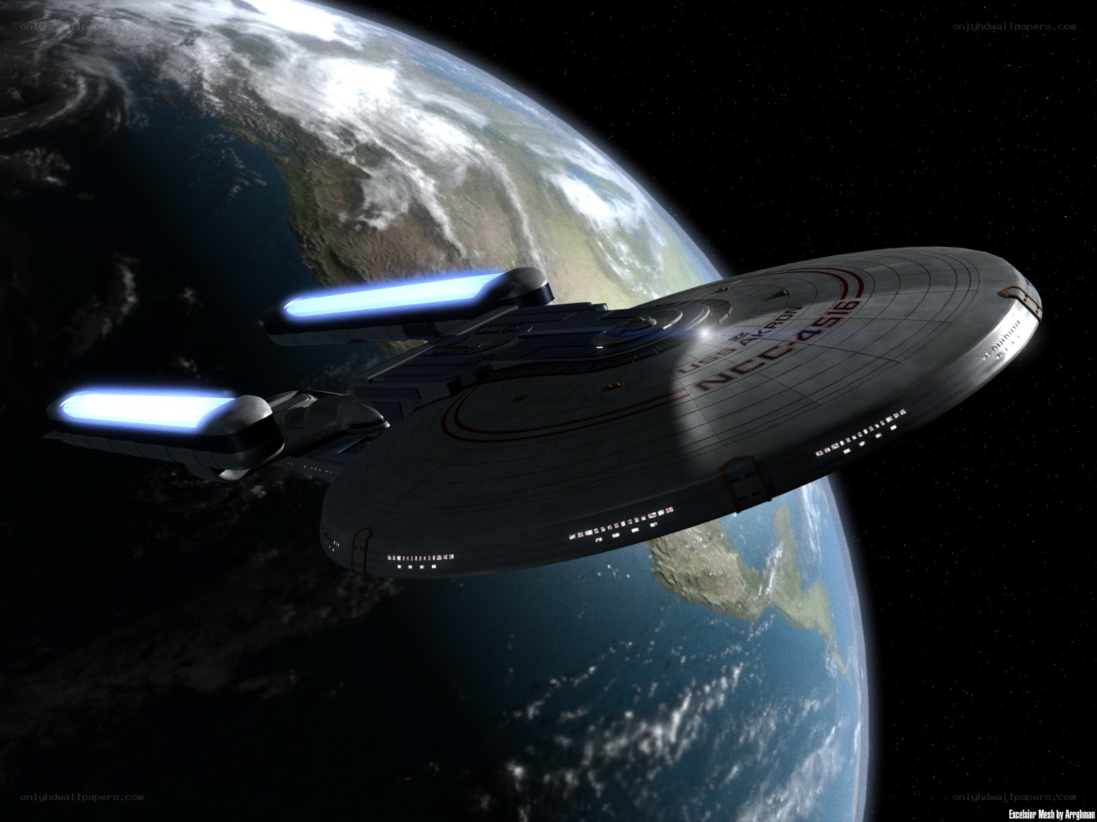 Starship near Earth