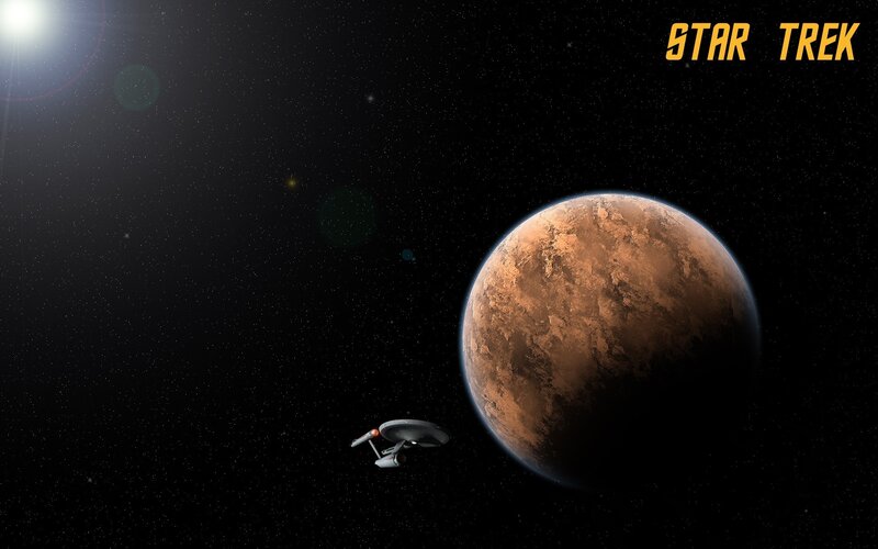 Starship Near Planet — Black, Dramatic, Digital Art, Sun
