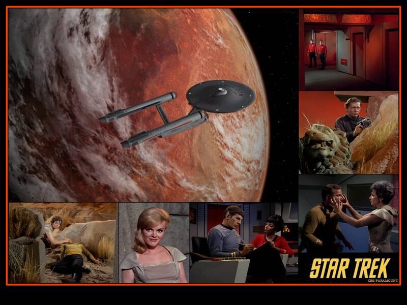 Starship Near Planet — Red