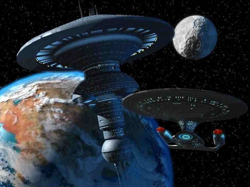 Starship near space station