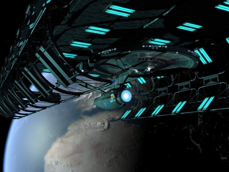 Starship near space station