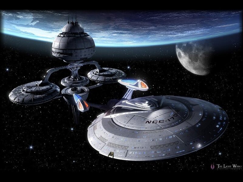 Starship near space station